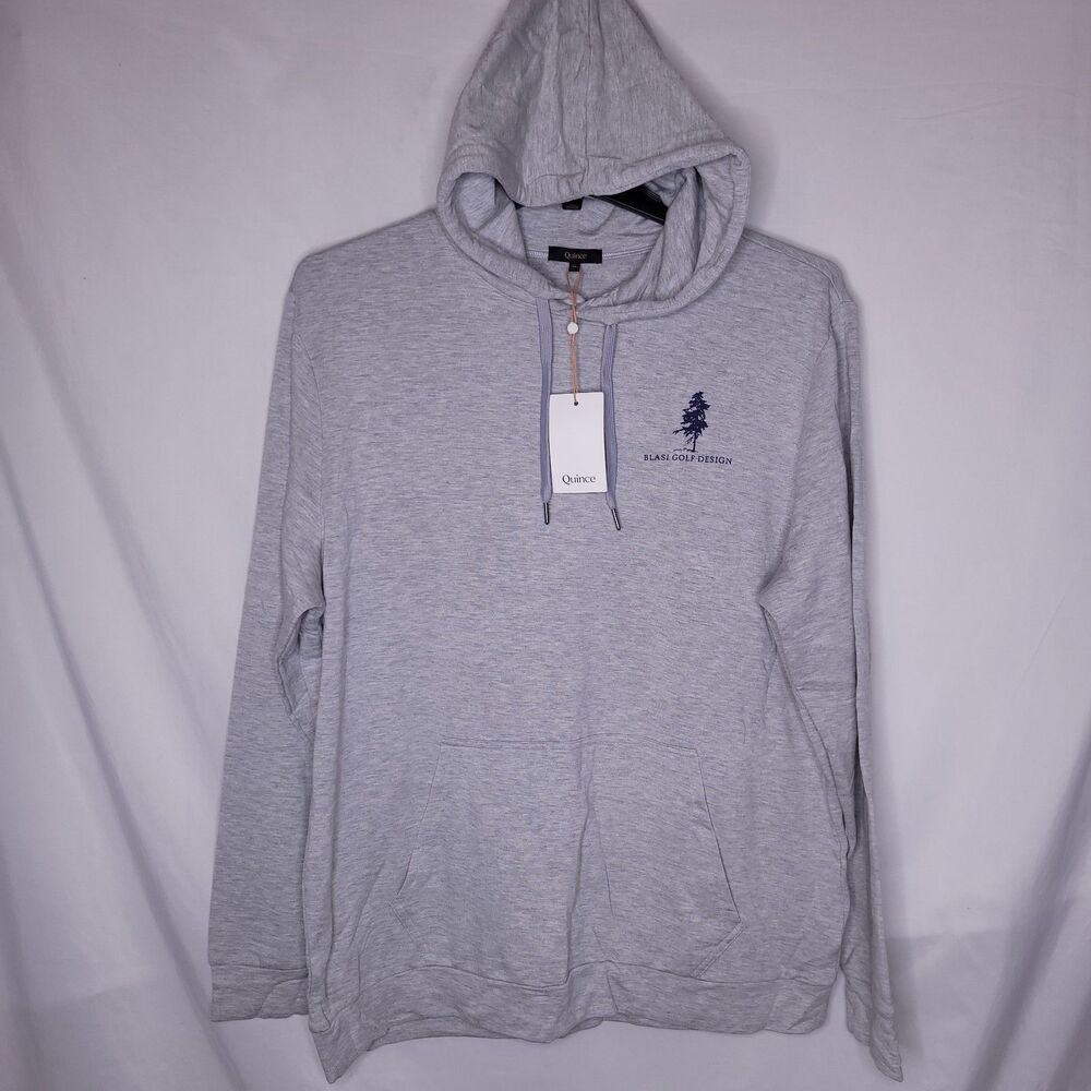Quince Hoodie Mens XL Gray Fleece Supersoft Pullover NWT